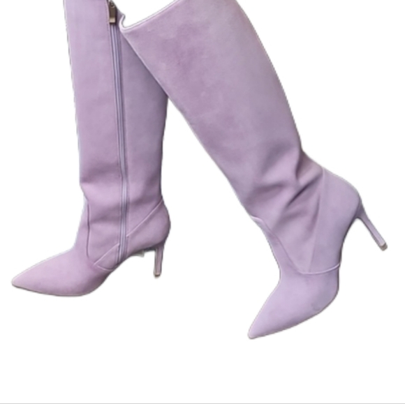 NIB. L'AGENCE Lena Knee High Boot in Lavender Suede - Picture 14 of 15
